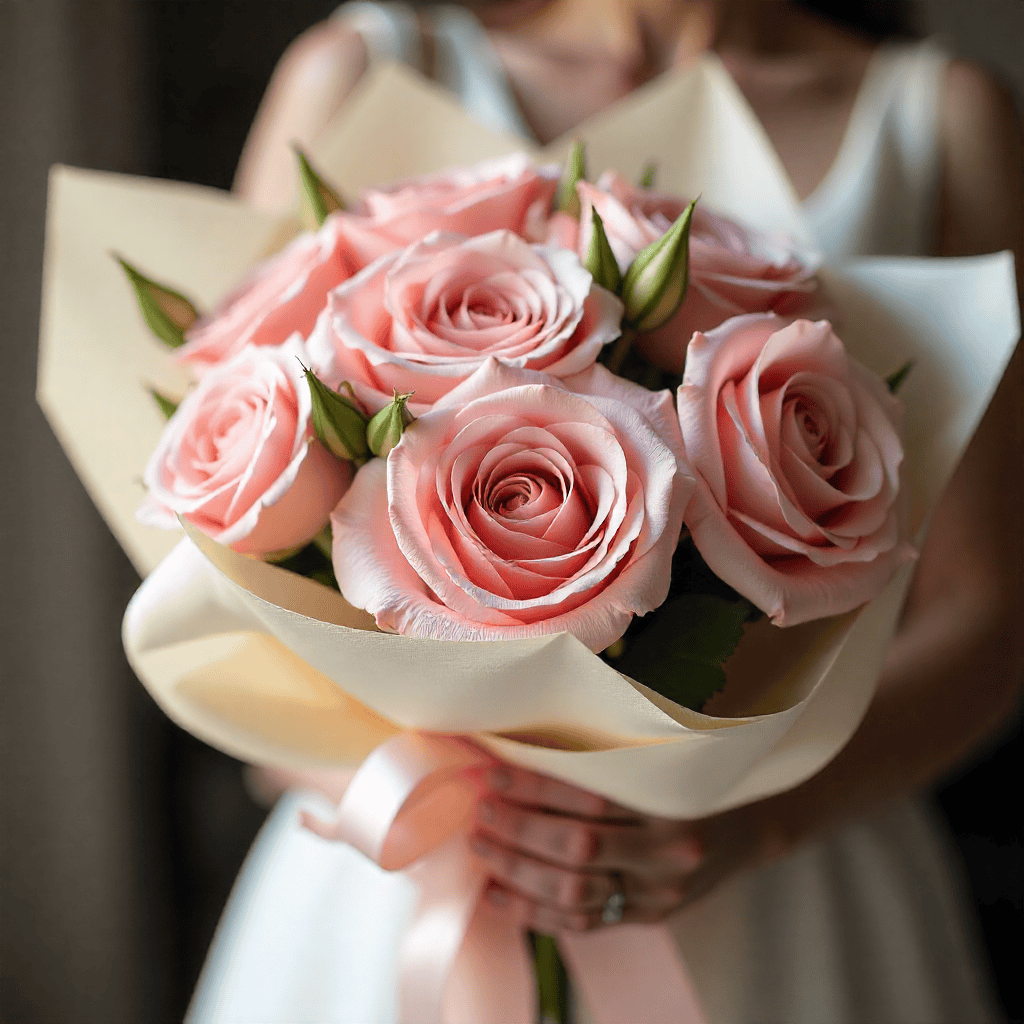 Classic rose bouquet in blush pink